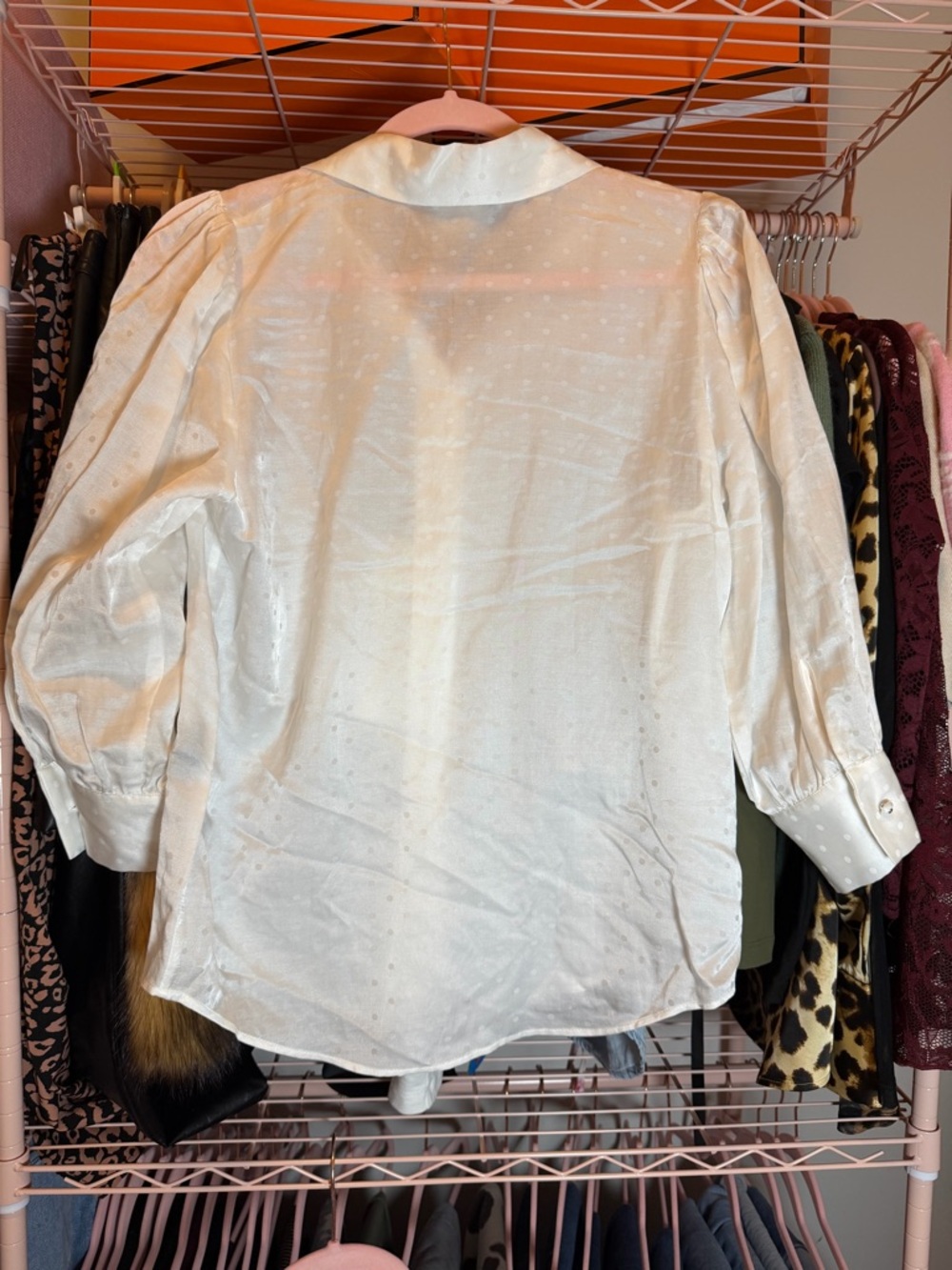 NWT The Kooples Silk Blend White Button-Down Spotted Blouse | $200 MSRP - Picture 7 of 10